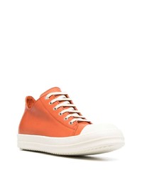 Мужские оранжевые кожаные низкие кеды от Rick Owens