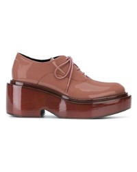 Женские оранжевые кожаные оксфорды от MM6 MAISON MARGIELA