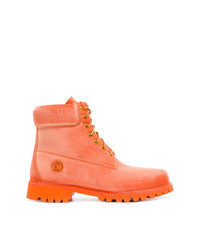 Оранжевые кожаные повседневные ботинки