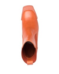 Мужские оранжевые кожаные повседневные ботинки от Rick Owens