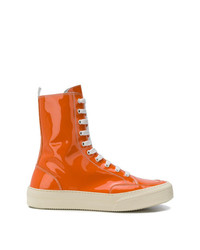 Мужские оранжевые кожаные повседневные ботинки от Sunnei