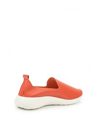 Женские оранжевые кожаные слипоны от Instreet