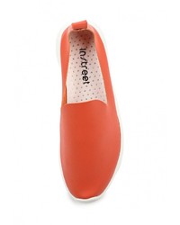 Женские оранжевые кожаные слипоны от Instreet