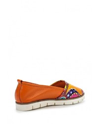 Женские оранжевые кожаные слипоны от Springway