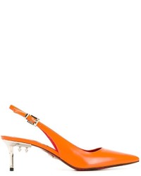 Оранжевые кожаные туфли от Cesare Paciotti