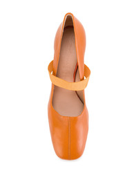Оранжевые кожаные туфли от Santoni