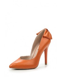 Оранжевые кожаные туфли от Inario