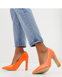 Оранжевые кожаные туфли от New Look Wide Fit