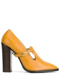 Оранжевые кожаные туфли от Preen by Thornton Bregazzi