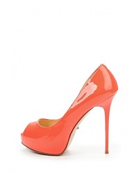 Оранжевые кожаные туфли от Vitacci