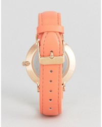 Мужские оранжевые кожаные часы от Cluse