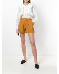 Женские оранжевые кожаные шорты от Salvatore Santoro