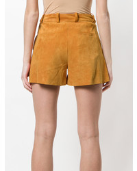 Женские оранжевые кожаные шорты от Salvatore Santoro