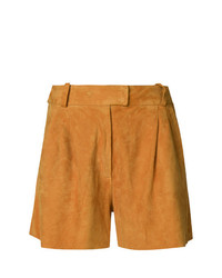 Женские оранжевые кожаные шорты от Salvatore Santoro