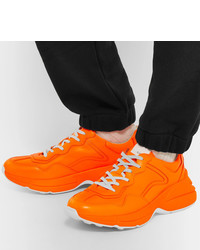Мужские оранжевые кроссовки от Gucci