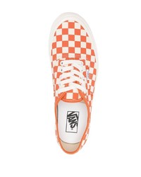 Мужские оранжевые низкие кеды в клетку от Vans