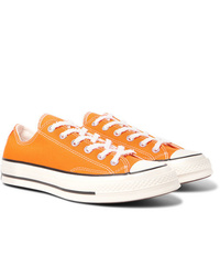 Мужские оранжевые низкие кеды из плотной ткани от Converse