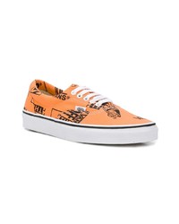 Мужские оранжевые низкие кеды из плотной ткани от Vans