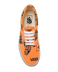 Мужские оранжевые низкие кеды из плотной ткани от Vans