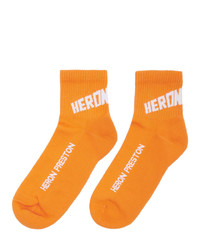 Мужские оранжевые носки с принтом от Heron Preston