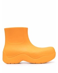 Мужские оранжевые резиновые ботинки челси от Bottega Veneta
