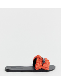 Оранжевые сандалии на плоской подошве из плотной ткани от ASOS DESIGN