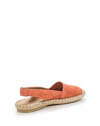 Оранжевые сандалии на плоской подошве от Dali
