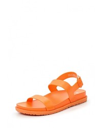 Оранжевые сандалии на плоской подошве от United Colors of Benetton