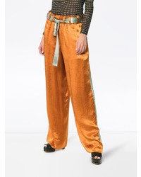 Оранжевые сатиновые широкие брюки от Sies Marjan