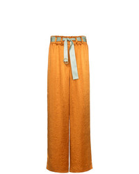 Оранжевые сатиновые широкие брюки от Sies Marjan