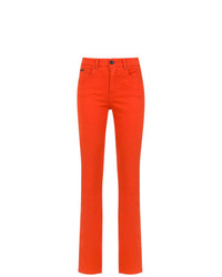 Оранжевые узкие брюки от Tufi Duek