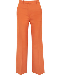 Оранжевые шерстяные брюки-клеш