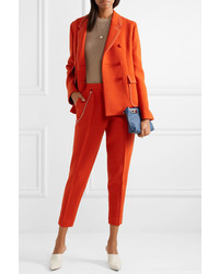 Женские оранжевые шерстяные классические брюки с украшением от Bottega Veneta