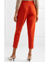 Женские оранжевые шерстяные классические брюки с украшением от Bottega Veneta