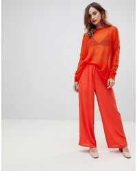 Оранжевые широкие брюки от Y.a.s