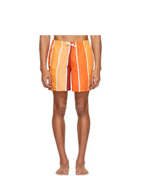 Оранжевые шорты для плавания в вертикальную полоску