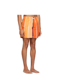 Оранжевые шорты для плавания в вертикальную полоску от Bather