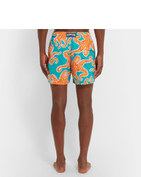 Оранжевые шорты для плавания с принтом от Vilebrequin