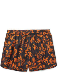 Оранжевые шорты для плавания с цветочным принтом от Ami
