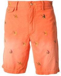 Мужские оранжевые шорты с принтом от Polo Ralph Lauren