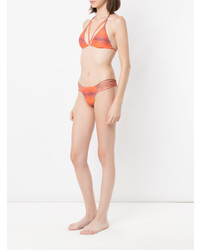 Оранжевый бикини-топ с принтом от Amir Slama