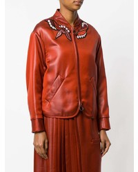 Женский оранжевый бомбер с вышивкой от Marco De Vincenzo