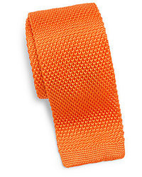 Оранжевый вязаный галстук