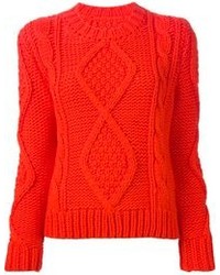Оранжевый вязаный свитер