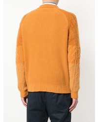Мужской оранжевый вязаный свитер от Coohem