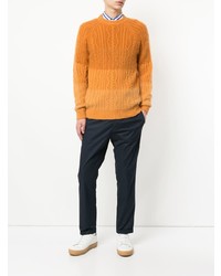 Мужской оранжевый вязаный свитер от Coohem