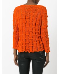 Женский оранжевый вязаный свитер от Lamberto Losani
