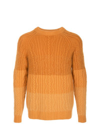 Мужской оранжевый вязаный свитер от Coohem