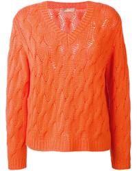 Женский оранжевый вязаный свитер от Cruciani
