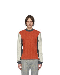 Мужской оранжевый вязаный свитер от Daniel W. Fletcher